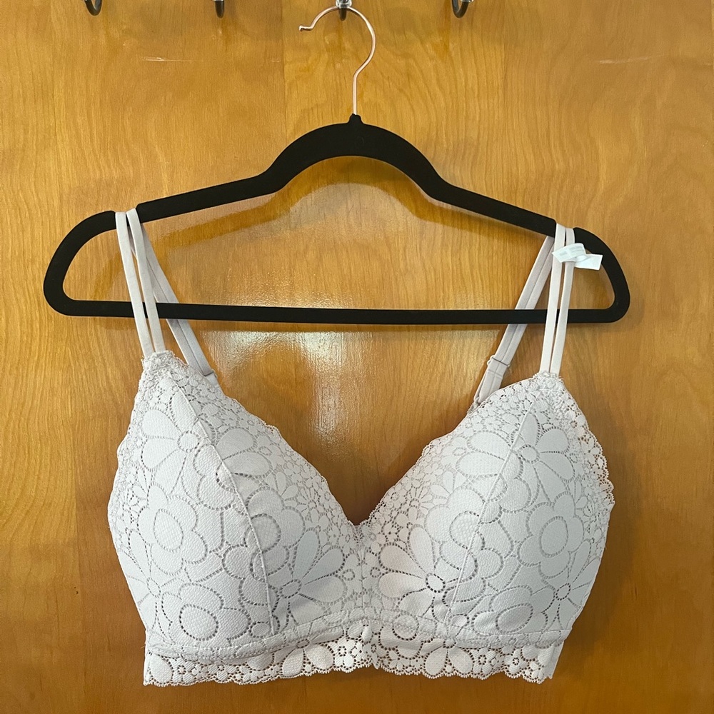 Aerie Grey Lace Bralette top